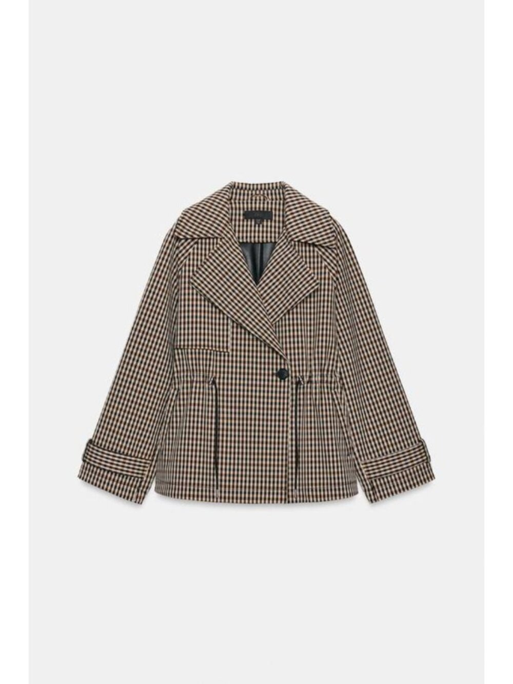 ZARA PLAID DOUBLE-BREASTED TRENCH COAT 6318/292/710